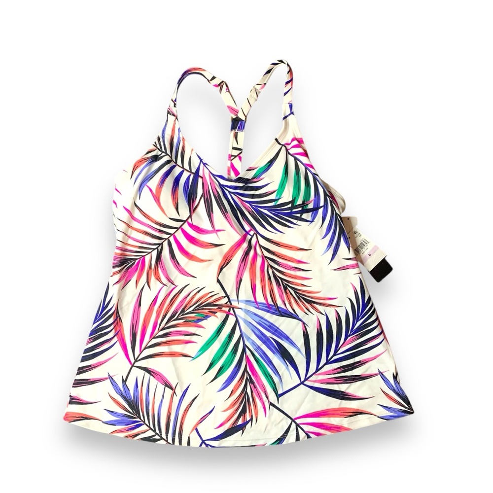 Island Escape Women's T-Back Underwire Tankini Top, 6, White - Picture 3 of 7
